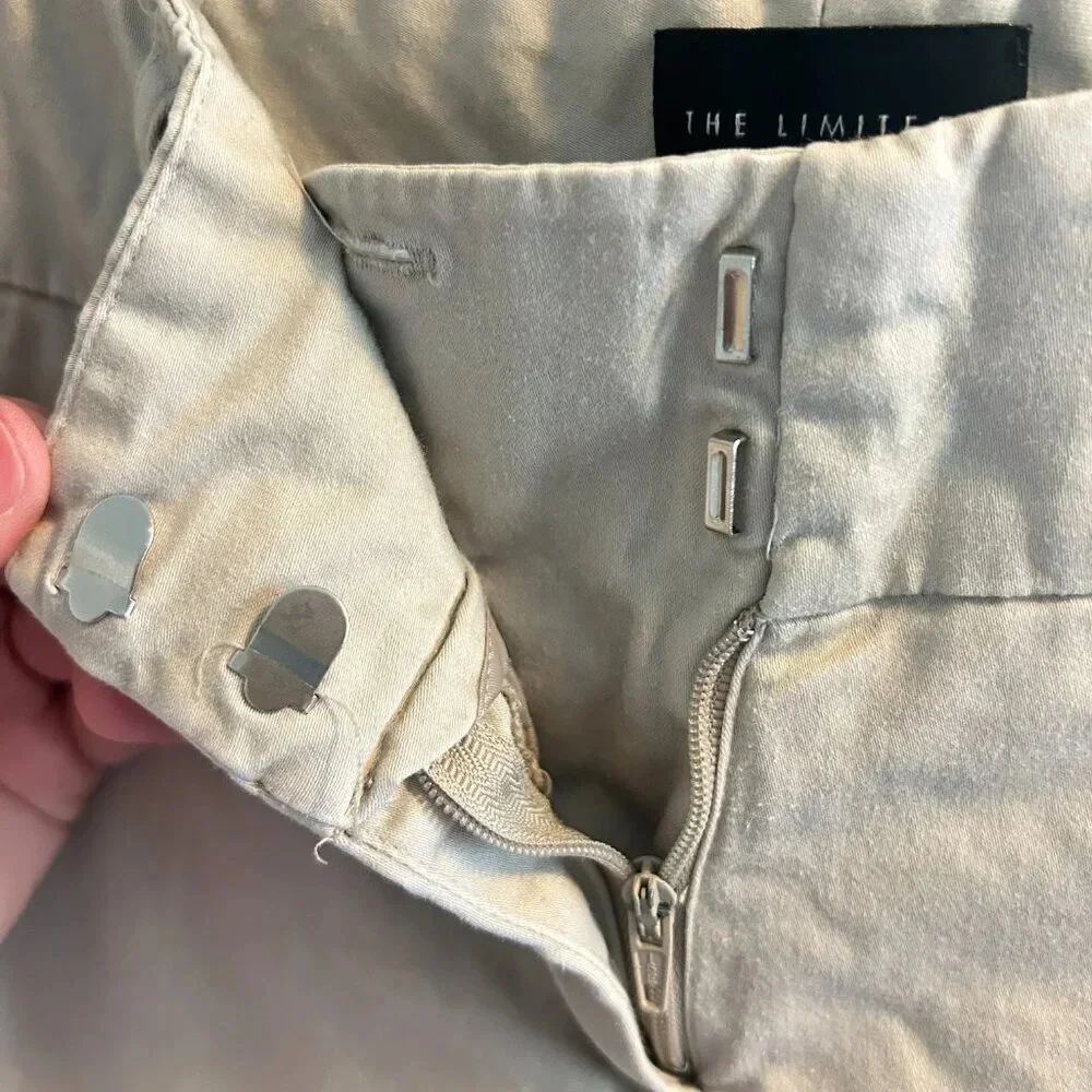 The Limited Drew Fit Khaki Capri Pants Size 10 Cropped Chinos Cotton Spring - Picture 7 of 9
